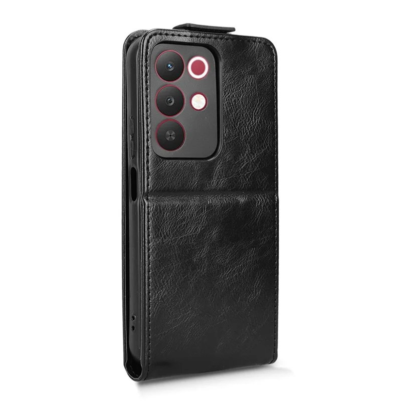 Stand Case For Realme C85 5G  /  15x (India) 5G Magnetic Clasp Vertical Flip Leather Phone Cover with Card Holder - Black