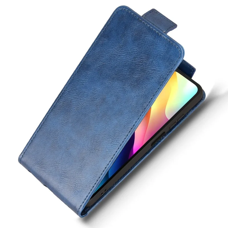 Чехол-подставка для Doogee Note 56 / Note 56 Pro с магнитной застежкой, вертикальный откидной кожаный чехол с держателем карт — темно-синий