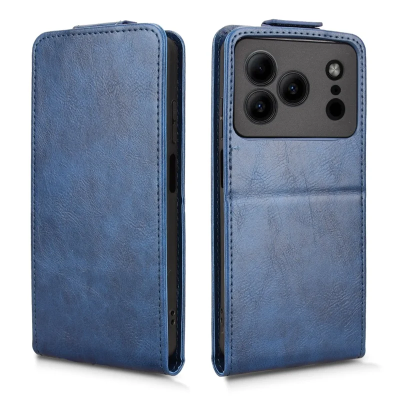 Чехол-подставка для Doogee Note 56 / Note 56 Pro с магнитной застежкой, вертикальный откидной кожаный чехол с держателем карт — темно-синий