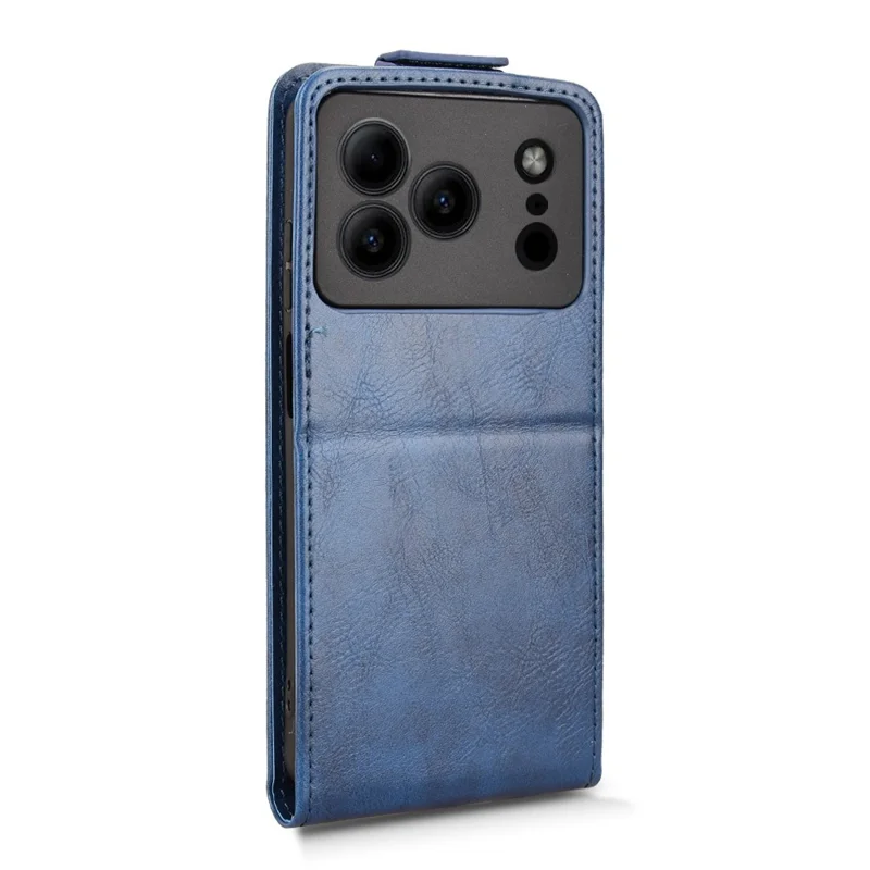 Чехол-подставка для Doogee Note 56 / Note 56 Pro с магнитной застежкой, вертикальный откидной кожаный чехол с держателем карт — темно-синий