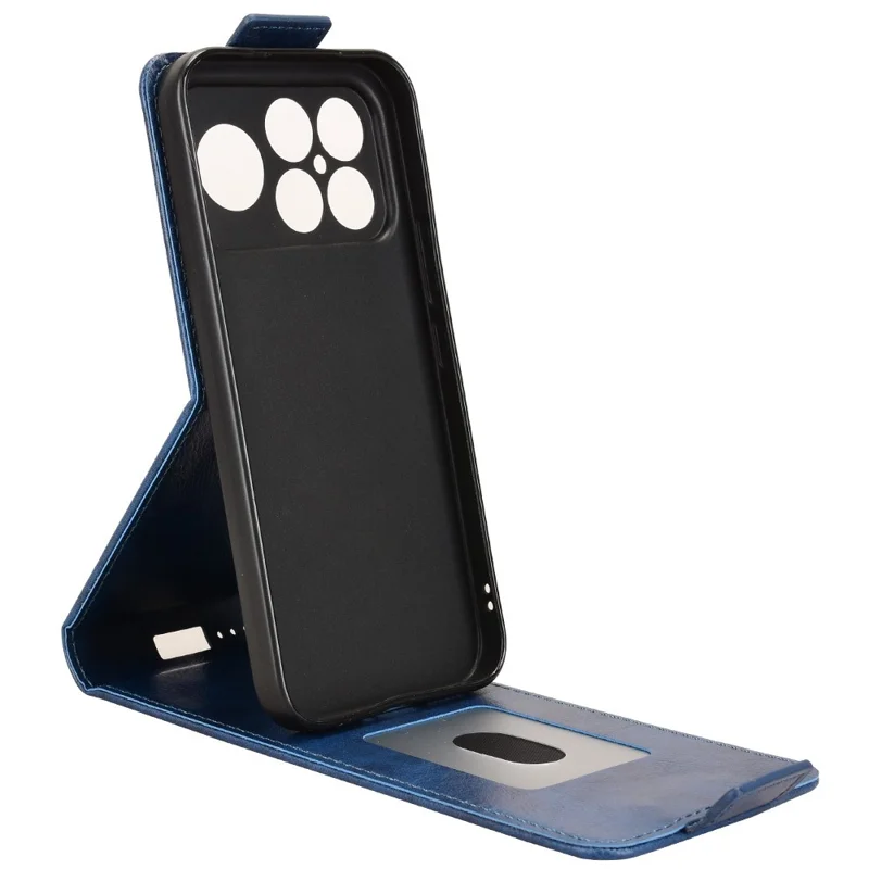 For Xiaomi Redmi K90 Pro Max 5G Stand Case Magnetic Clasp Vertical Flip Leather Phone Cover with Card Holder - Dark Blue
