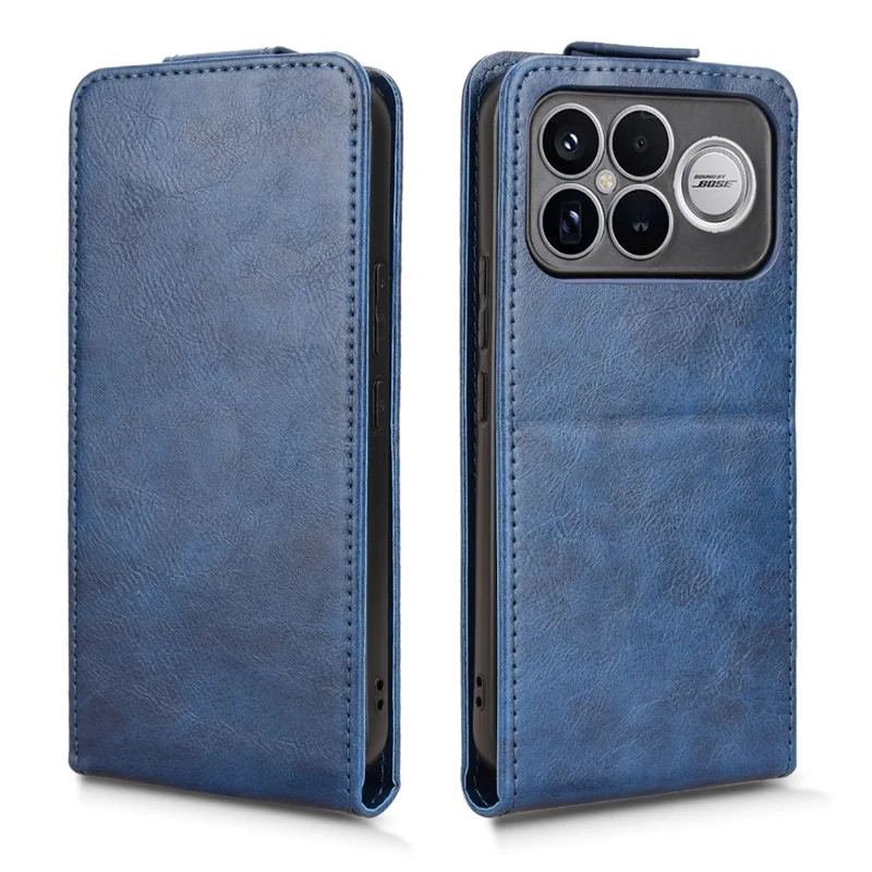 For Xiaomi Redmi K90 Pro Max 5G Stand Case Magnetic Clasp Vertical Flip Leather Phone Cover with Card Holder - Dark Blue