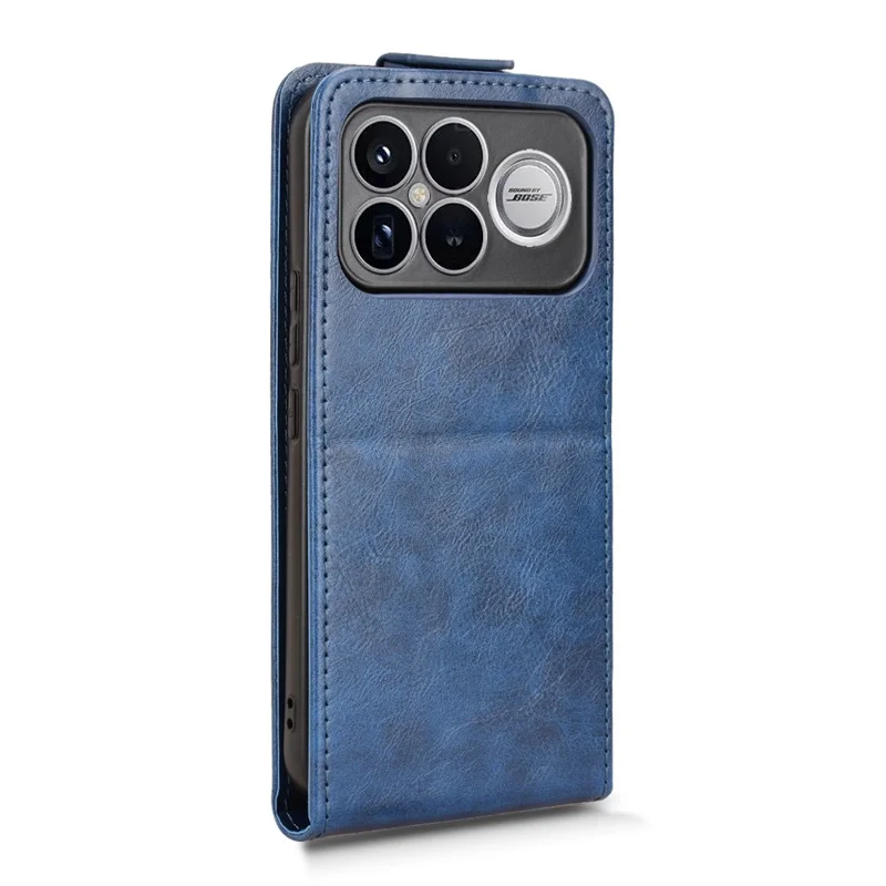 For Xiaomi Redmi K90 Pro Max 5G Stand Case Magnetic Clasp Vertical Flip Leather Phone Cover with Card Holder - Dark Blue