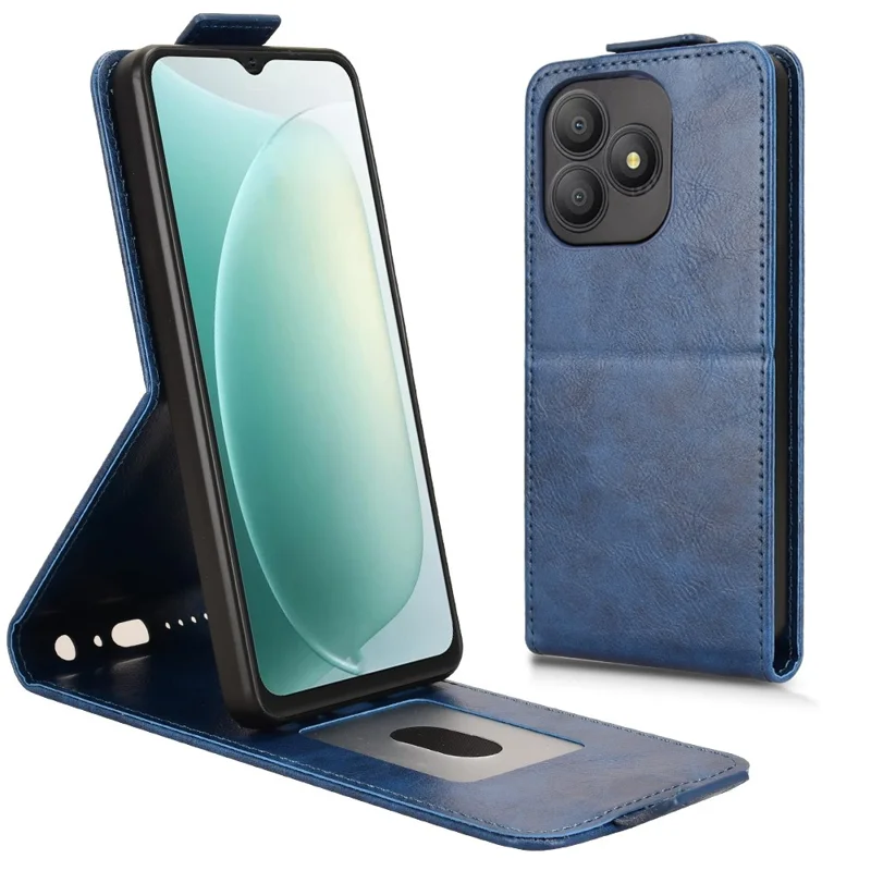 Cover con supporto per Blackview Wave 9C, custodia verticale con chiusura magnetica, cover in pelle con porta carte - Blu scuro