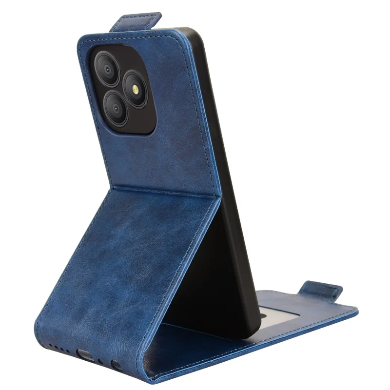 Cover con supporto per Blackview Wave 9C, custodia verticale con chiusura magnetica, cover in pelle con porta carte - Blu scuro