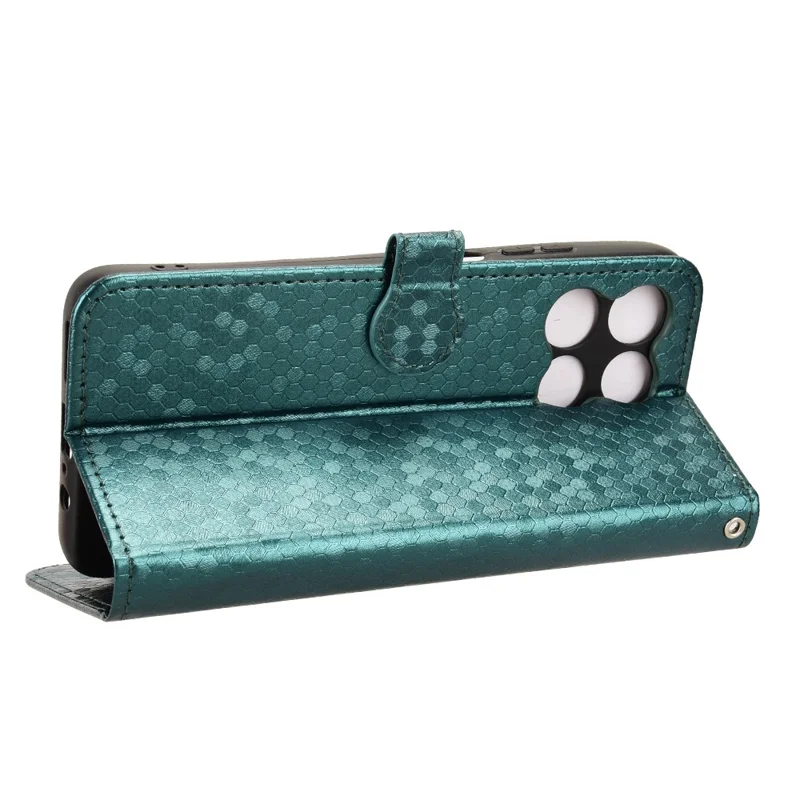 Wallet Case For Motorola Moto G67 Power 5G  /  G57 Power 5G Dot Pattern Imprint PU Leather Phone Cover with Wrist Strap - Green