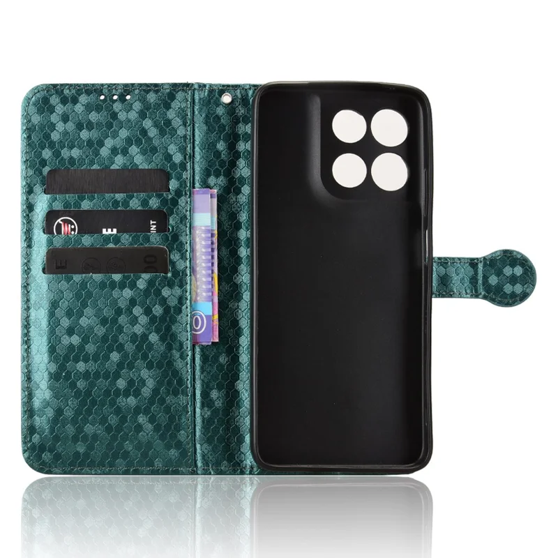 Wallet Case For Motorola Moto G67 Power 5G  /  G57 Power 5G Dot Pattern Imprint PU Leather Phone Cover with Wrist Strap - Green