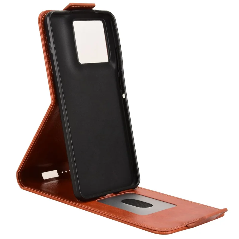 For Motorola Edge 70 5G Stand Case Magnetic Clasp Vertical Flip Leather Phone Cover with Card Holder - Orange