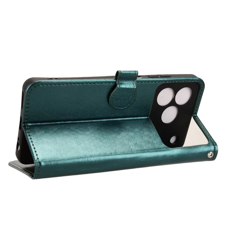 For ZTE Blade A76 4G Wallet Case Dot Pattern Imprint PU Leather Phone Cover with Wrist Strap - Green