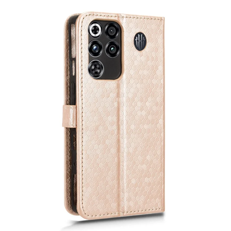 Wallet Case For ZTE nubia RedMagic 11 Pro 5G  /  11 Pro+ 5G Dot Pattern Imprint PU Leather Phone Cover with Wrist Strap - Rose Gold