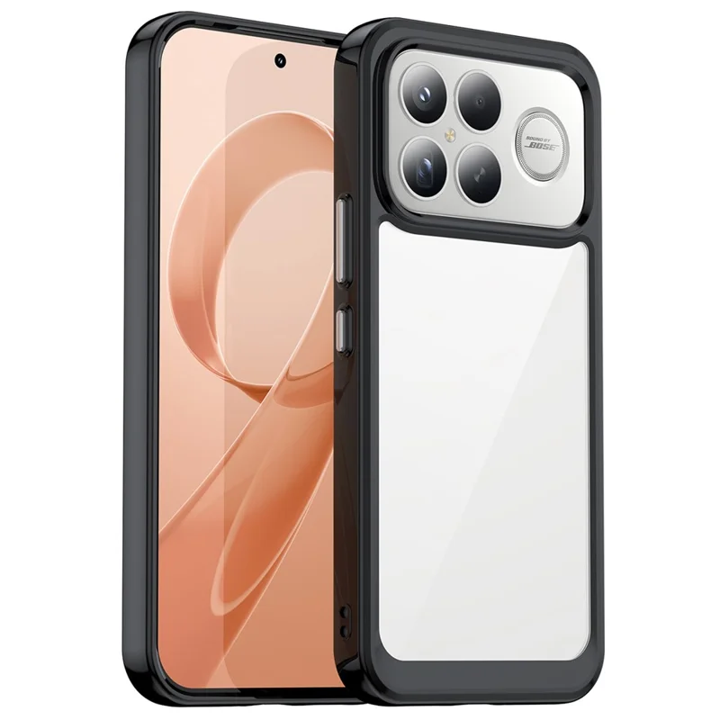 For Xiaomi Redmi K90 Pro Max 5G Case TPU + Acrylic Protective Clear Phone Cover - Black