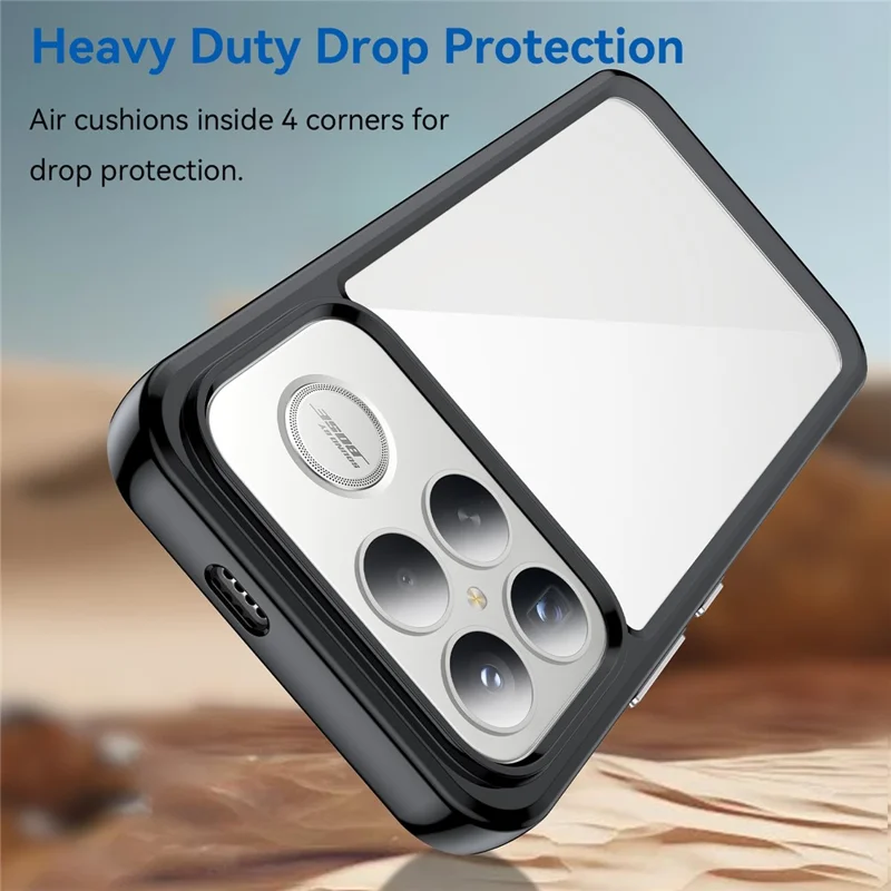 For Xiaomi Redmi K90 Pro Max 5G Case TPU + Acrylic Protective Clear Phone Cover - Black