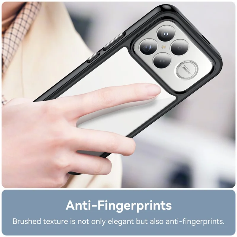 For Xiaomi Redmi K90 Pro Max 5G Case TPU + Acrylic Protective Clear Phone Cover - Black