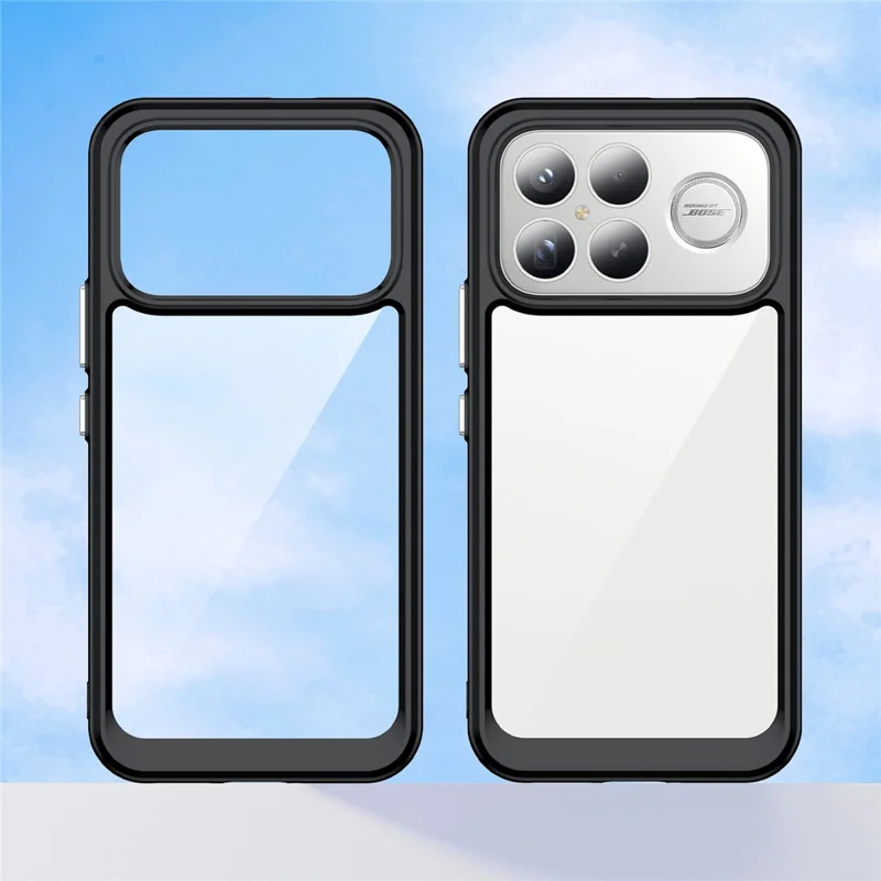 For Xiaomi Redmi K90 Pro Max 5G Case TPU + Acrylic Protective Clear Phone Cover - Black