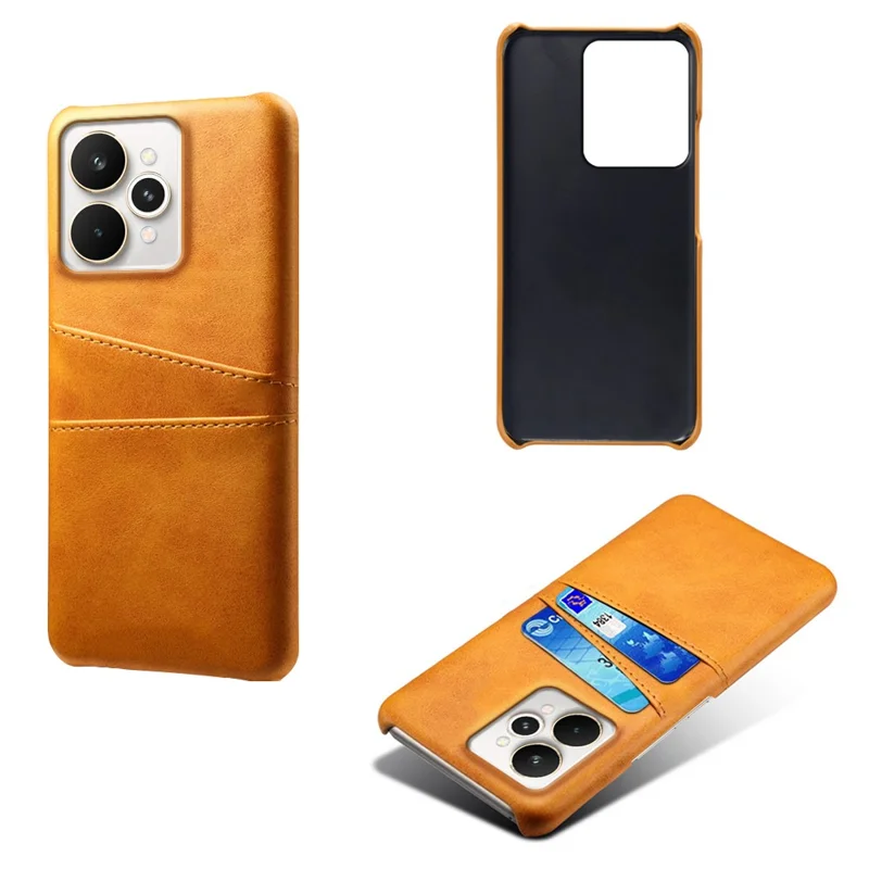 For Realme 15 Pro 5G Case Dual Card Slots PU Leather + Hard PC Phone Cover - Orange