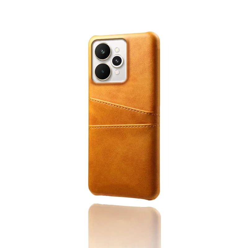 For Realme 15 Pro 5G Case Dual Card Slots PU Leather + Hard PC Phone Cover - Orange