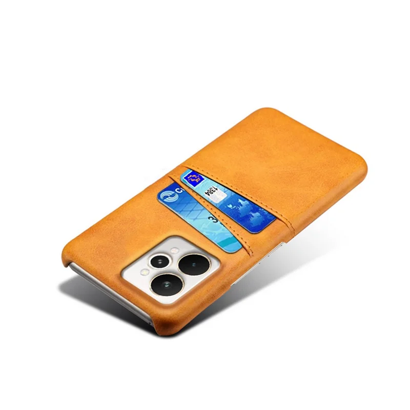 For Realme 15 Pro 5G Case Dual Card Slots PU Leather + Hard PC Phone Cover - Orange