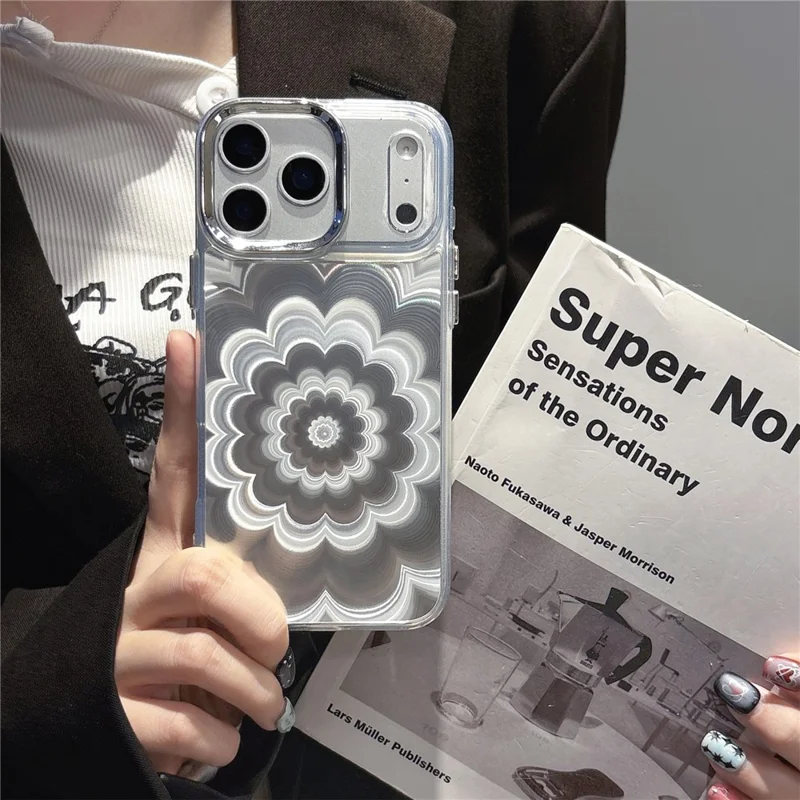 For iPhone 18 Pro Max / 17 Pro Max Case Striking Phantom Flower TPU Cover with Electroplating Lens Frame