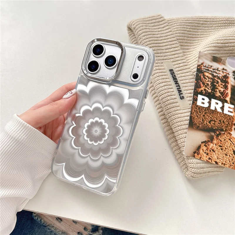 For iPhone 18 Pro Max / 17 Pro Max Case Striking Phantom Flower TPU Cover with Electroplating Lens Frame