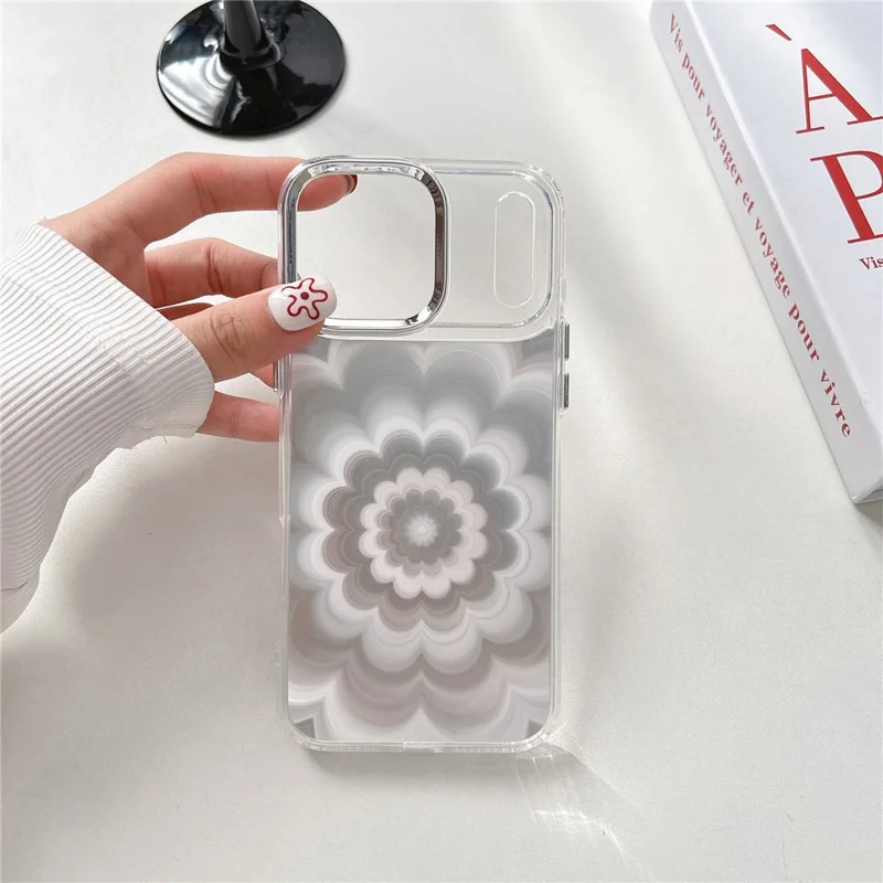 For iPhone 18 Pro Max / 17 Pro Max Case Striking Phantom Flower TPU Cover with Electroplating Lens Frame