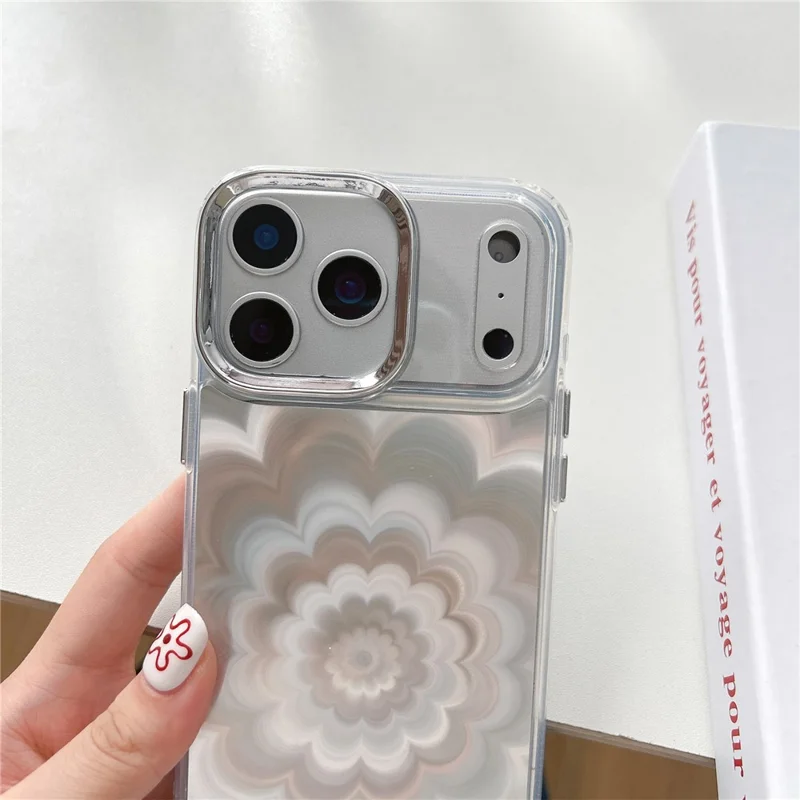 For iPhone 18 Pro Max / 17 Pro Max Case Striking Phantom Flower TPU Cover with Electroplating Lens Frame