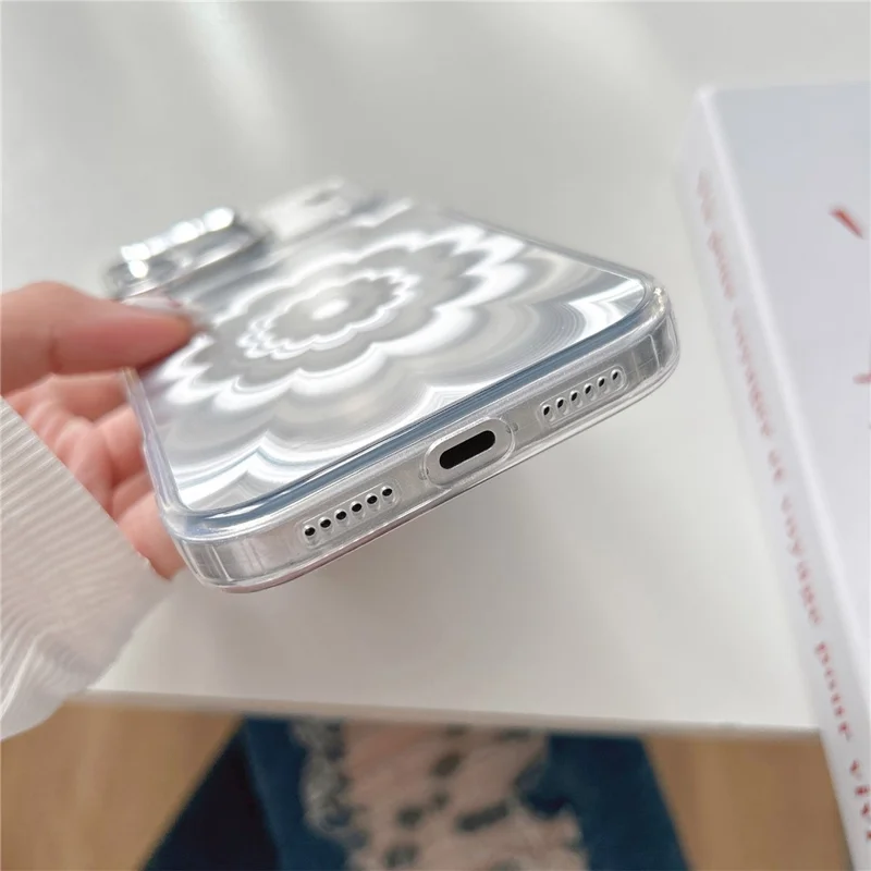 For iPhone 18 Pro Max / 17 Pro Max Case Striking Phantom Flower TPU Cover with Electroplating Lens Frame