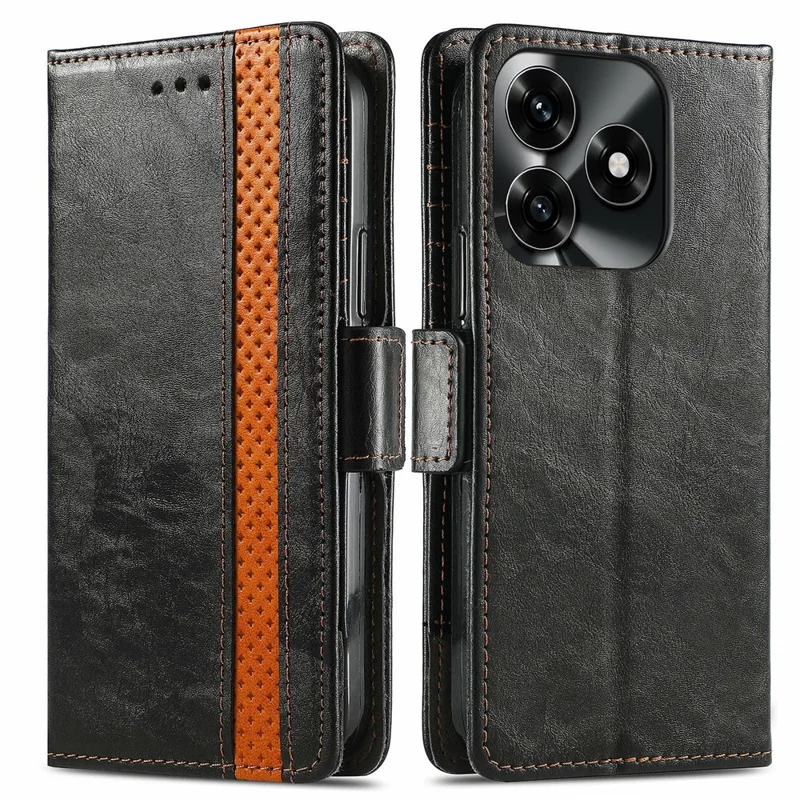 CASENEO For Honor X5c Plus 4G Phone Cases PU Leather Cover Stand with RFID Blocking Wallet - Black