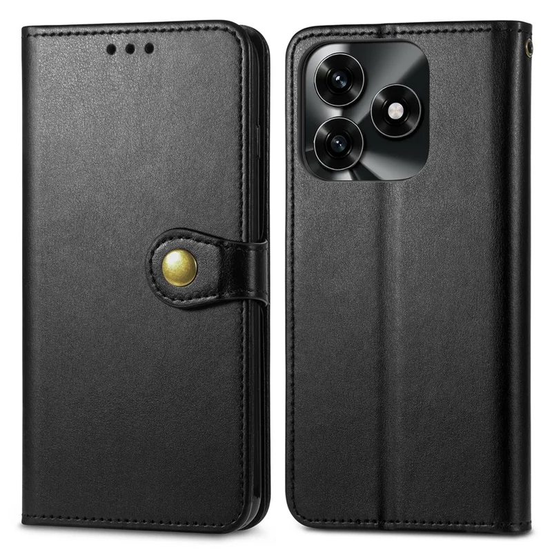 Cover per Honor X5c Plus 4G, Custodia Portafoglio con Supporto in Pelle con Cinturino da Polso - Nero