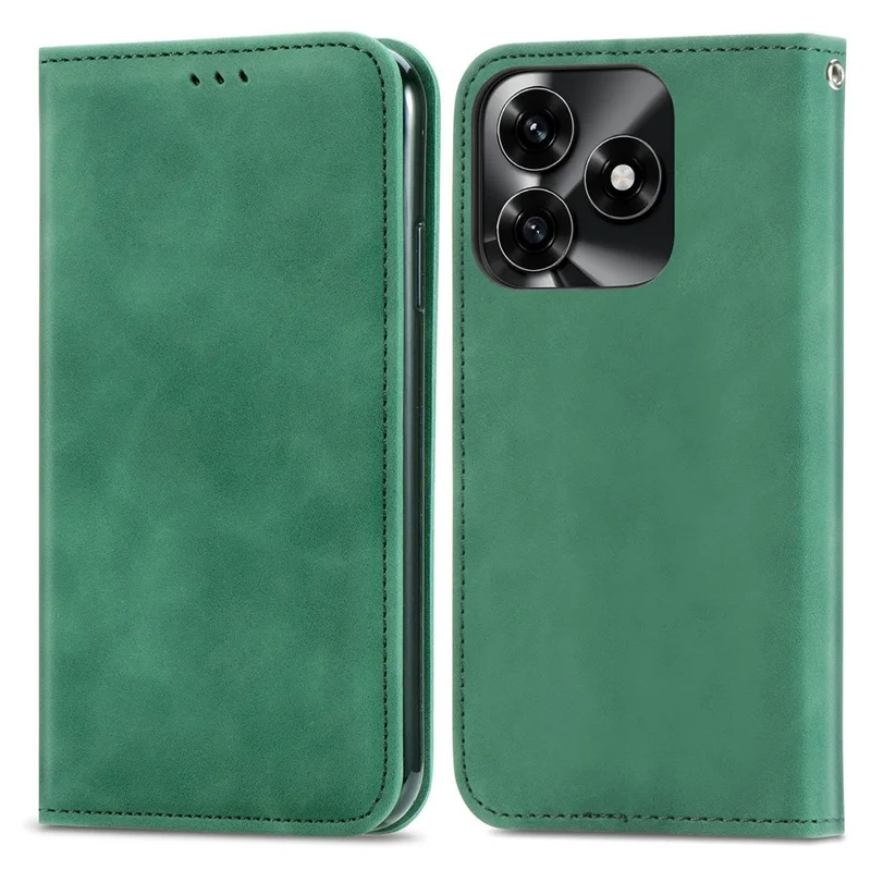 Fodero in pelle per Honor X5c Plus 4G con porta carte e chiusura magnetica - Verde