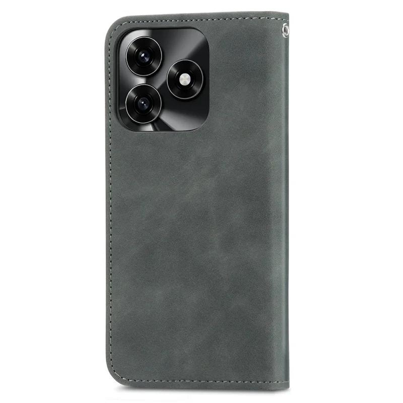 Étui en cuir pour Honor X5c Plus 4G avec porte-cartes et fermeture magnétique - Gris