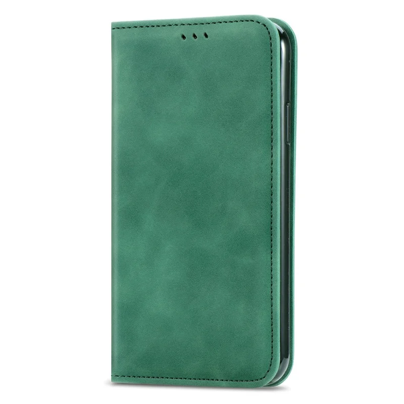 For Oppo A5 5G Leather Case with Card Holder Magnetic Absorption Phone Cover - Green