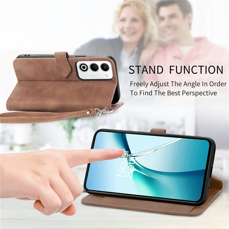 Til Oppo A5 5G Taskærm med lynlås og bøjle, blomstertrykt PU-læder telefonbeskytning - Lyserød