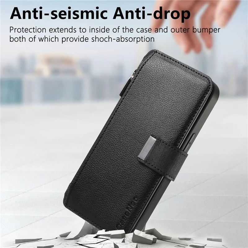 CASENEO MW-02 For Oppo Find X9 5G Case Detachable Magnetic Leather Flip Cover - Black