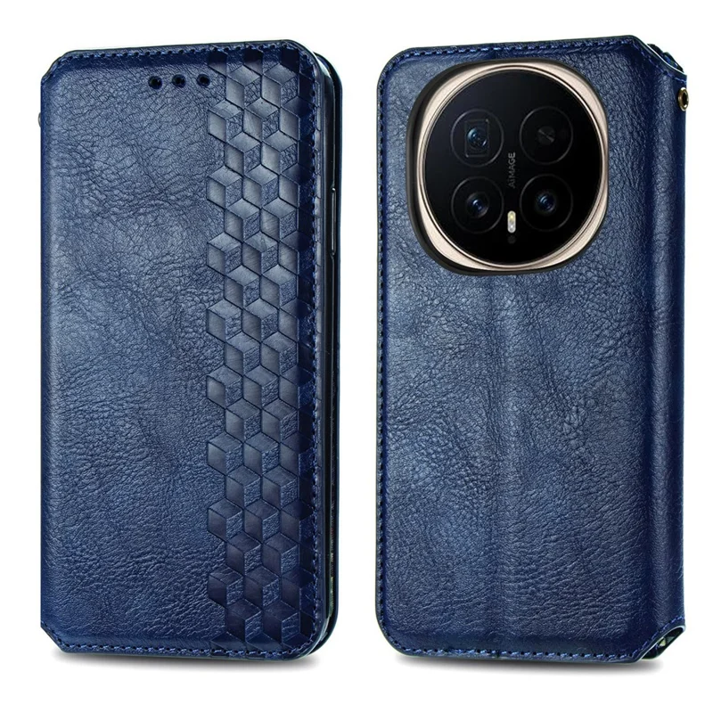 غطاء لهونر ماجيك 8 5G بتصميم معيني من جلد PU مع محفظة - أزرق