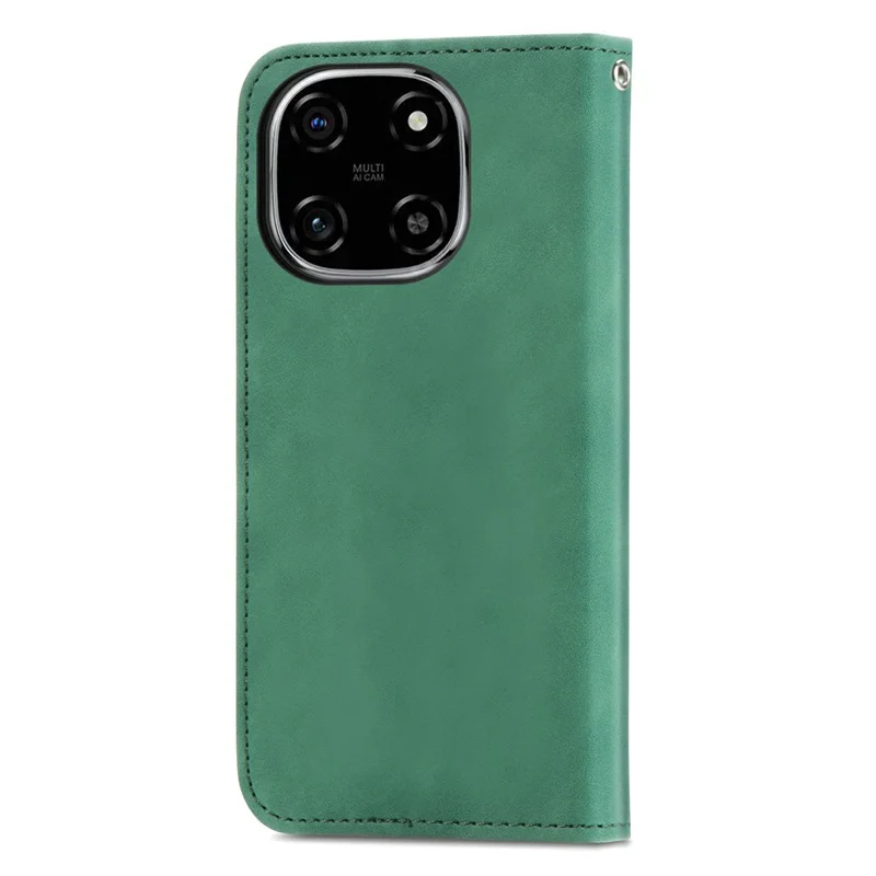 For Blackview Color 6 Leather Case with Card Holder Magnetic Absorption Phone Cover - Green