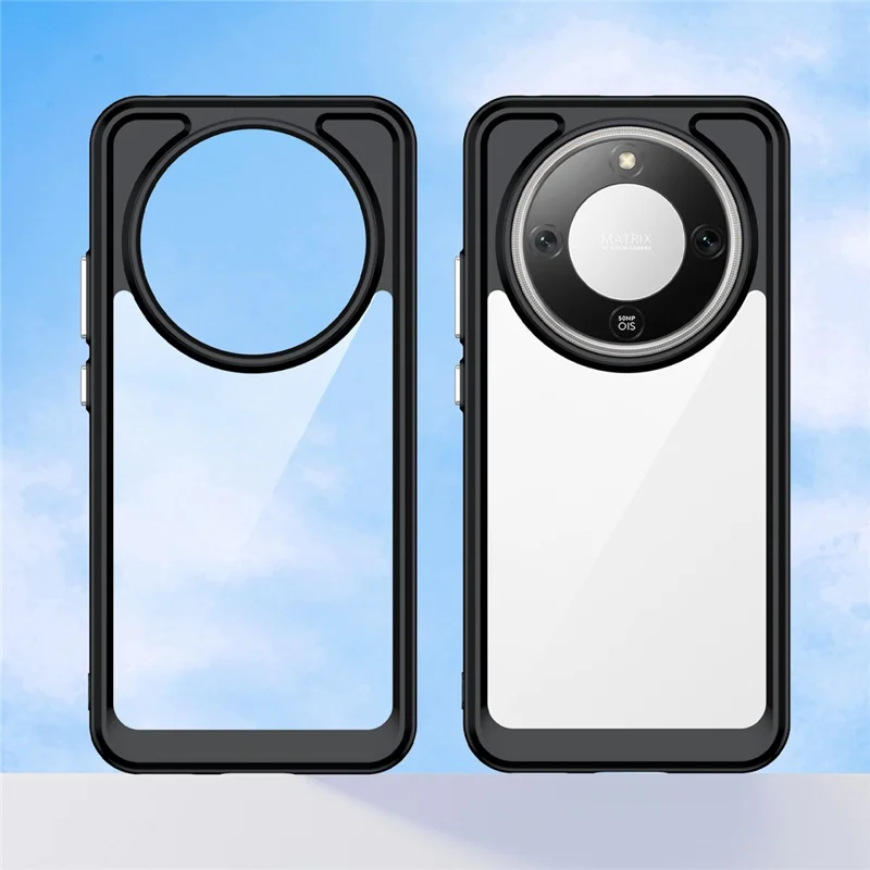 Clear Case for Honor Magic8 Lite 5G / X70 5G / X9d 5G TPU + Acrylic Protective Phone Cover - Black