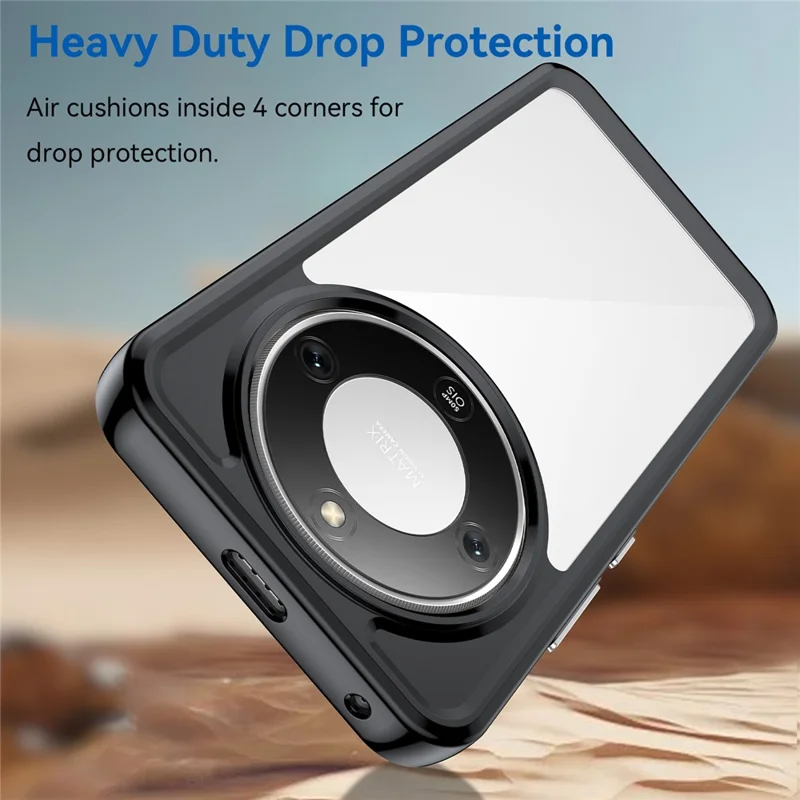 Clear Case for Honor Magic8 Lite 5G / X70 5G / X9d 5G TPU + Acrylic Protective Phone Cover - Black