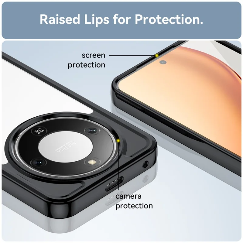 Clear Case for Honor Magic8 Lite 5G / X70 5G / X9d 5G TPU + Acrylic Protective Phone Cover - Black