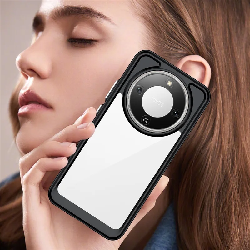 Clear Case for Honor Magic8 Lite 5G / X70 5G / X9d 5G TPU + Acrylic Protective Phone Cover - Black