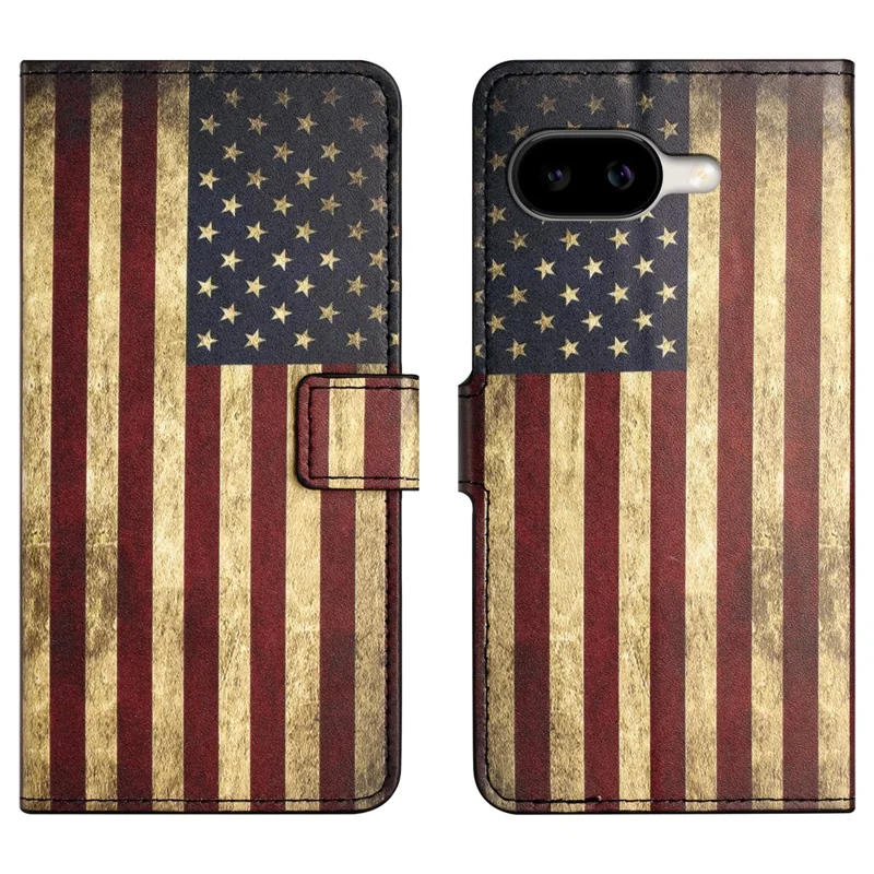 For Google Pixel 10a Case Pattern Print PU Leather Wallet Phone Cover - The American Flag
