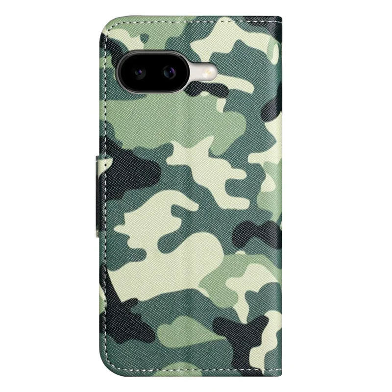 For Google Pixel 10a Case Pattern Printing Cross Texture Leather Phone Cover  -  Camouflage