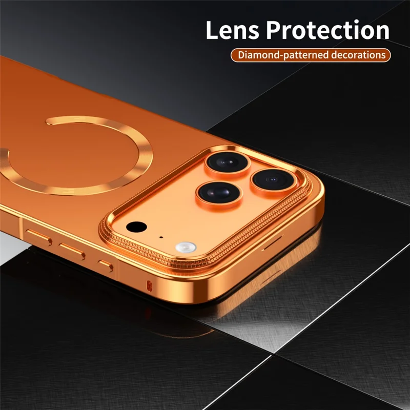 Coque pour iPhone 17 Pro Max compatible MagSafe avec cadre en alliage et dos en PC - Titane