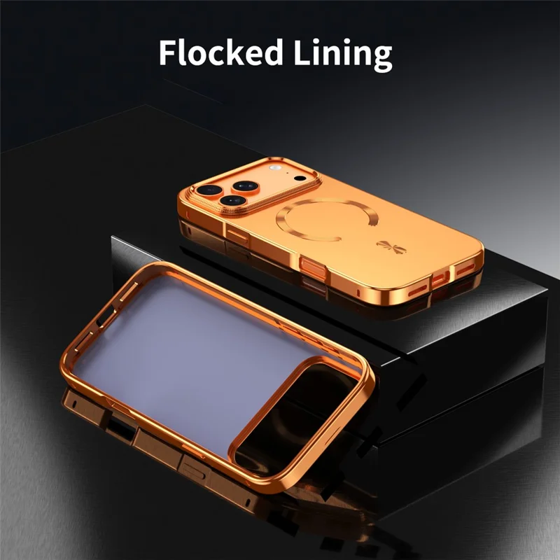 Coque pour iPhone 17 Pro Max compatible MagSafe avec cadre en alliage et dos en PC - Titane