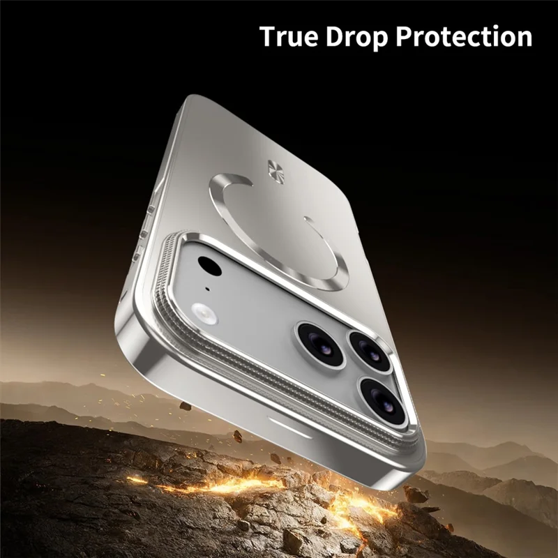 Custodia per iPhone 17 Pro Compatibile con MagSafe, Struttura in Lega Metallica, Cover Posteriore in PC - Arancione