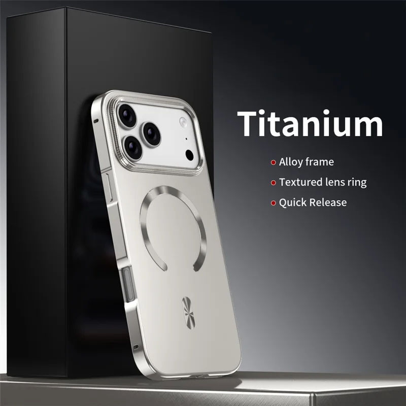 Custodia per iPhone 17 Pro Compatibile con MagSafe, Struttura in Lega Metallica, Cover Posteriore in PC - Arancione