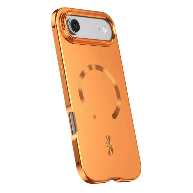 Funda para iPhone Air compatible con MagSafe, carcasa trasera de PC con marco de aleación - Naranja