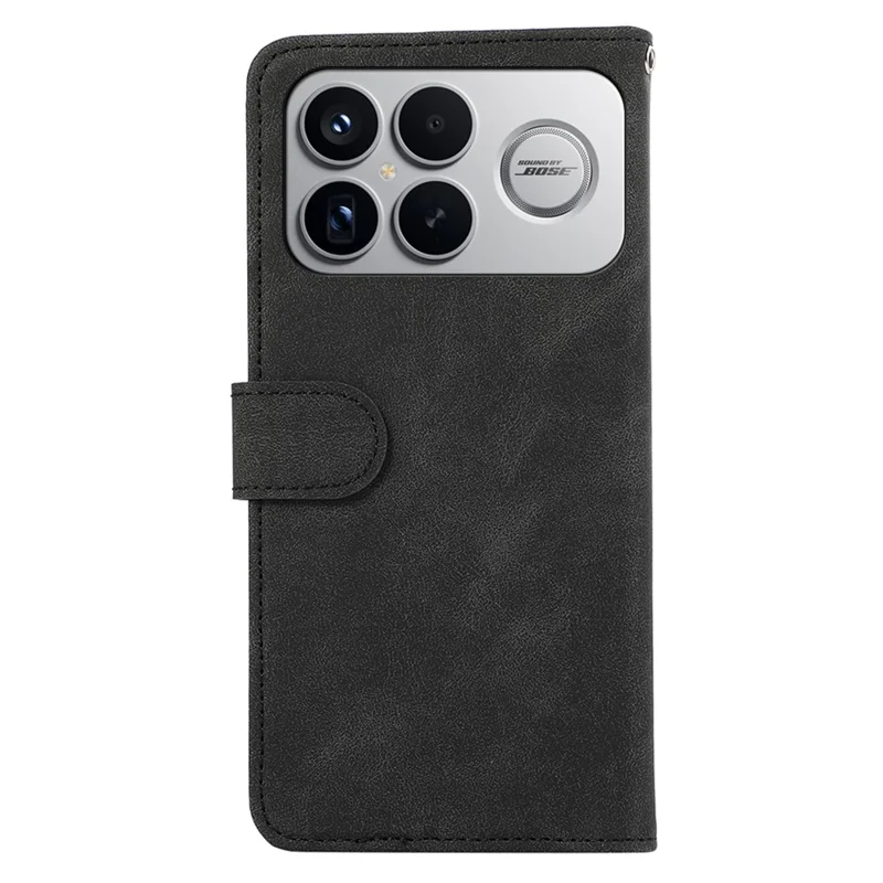 ABEEL Custodia per Xiaomi Redmi K90 Pro Max 5G / Poco F8 Ultra, Cover Pieghevole in Pelle con Color Block, Funzione Portafoglio, Blocco RFID - Nero