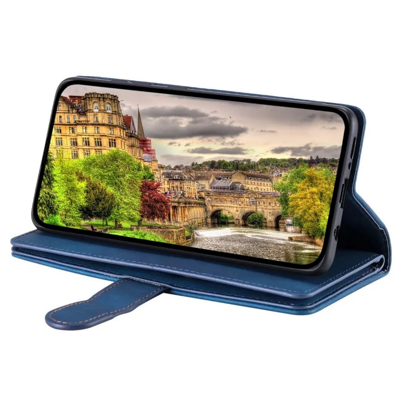 Étui pour Motorola Moto G86 Power 5G, portefeuille avec 9 emplacements pour cartes, pochette zippée, housse en cuir PU avec dragonne - Bleu