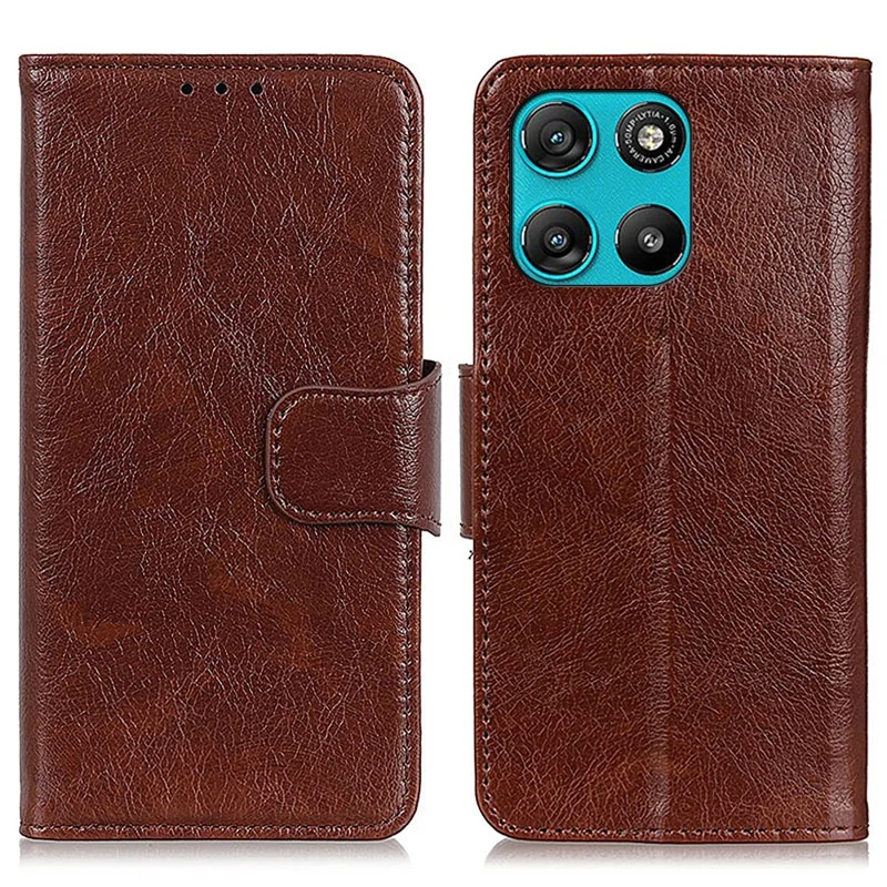Phone Case For Motorola Moto G67 Power 5G  /  G57 Power 5G Nappa Texture Split Leather Wallet Phone Cover - Brown