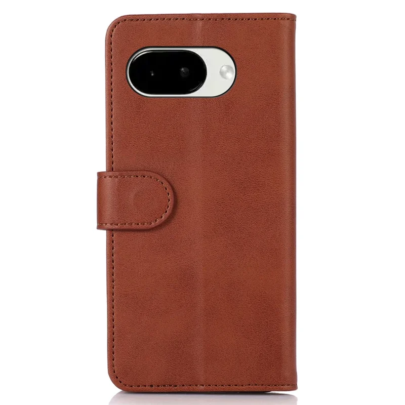 For Google Pixel 10a Case Cowhide Texture Leather Wallet Phone Cover with Stand - Brown